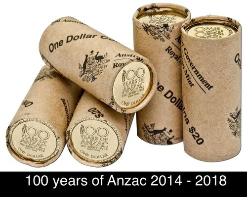 2014 - 2018 - ANZAC スピリット生誕100周年記念 - ロール5枚セット - UNC - RAM コイン 201,850円