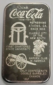 1978年 コカコーラ75周年記念 1オンス .999 シルバーバー - アセンズ、ジョージア州 !!シリアル番号が低い