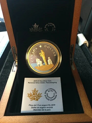 2019 RCM、カナダのリニューアル、平和維持活動用銀貨、1ドル硬貨、2オンス 99.99ポンド｜WORLD RESOURCE【KING店】 188,100円