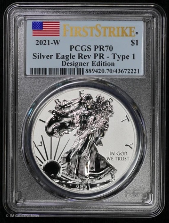 2021 W タイプ1 リバースプルーフ シルバーイーグル PCGS Rev PR 70 | ファーストストライク T-1｜WORLD RESOURCE【KING店】 140,800円