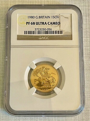 イギリス 1980年 ソブリンゴールド NGC PF68 ウルトラカメオ SKU# 4012｜WORLD RESOURCE【KING店】