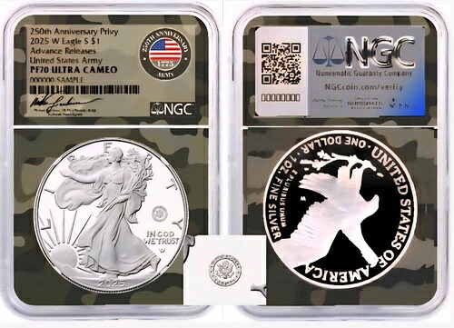 2025-W $1 プルーフ ASE 陸軍250周年記念 プライベート PF70 A/R GAUDIOSO付き｜WORLD RESOURCE【KING店】