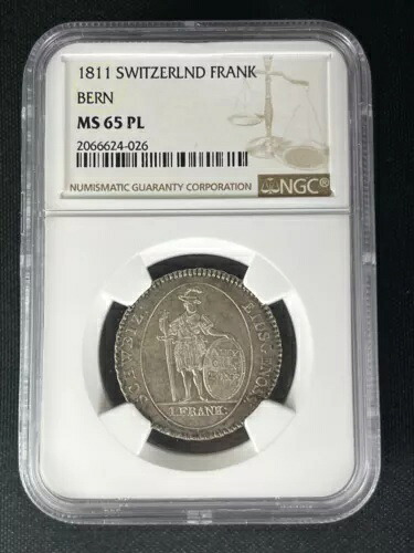 1811年 スイス フランク銀貨 - ベルン - NGC MS-65 PL