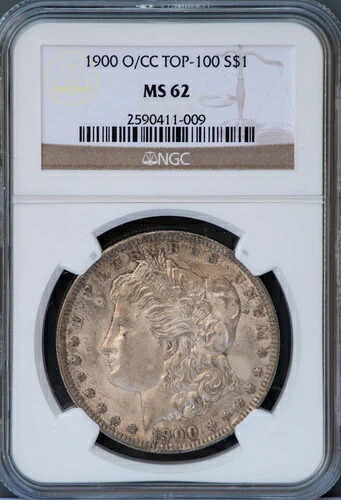 1900 O/CC トップ100 モルガン・ダラー NGC認定 MS62