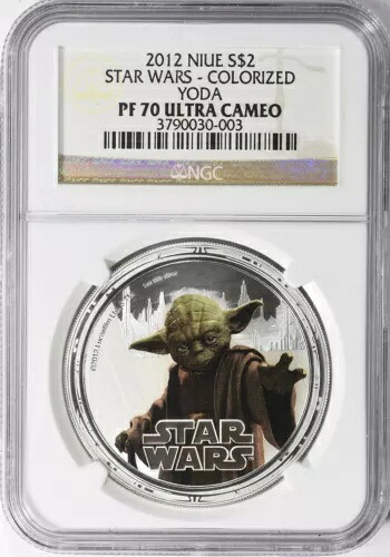2012年 2ドル NIUE - スターウォーズ カラーライズ 1オンス シルバー ヨーダ PF-70 UC NGC