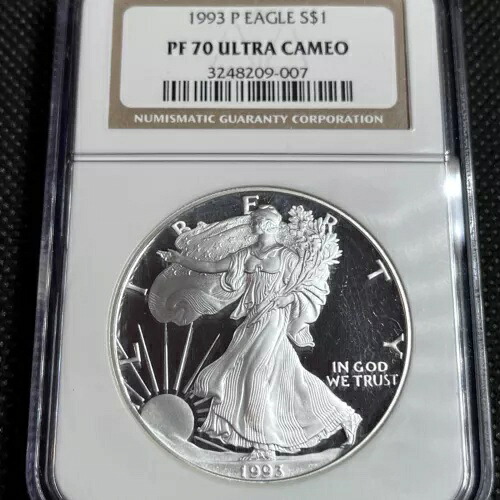 1993年 Pプルーフ シルバーイーグル NGC PF70 ウルトラカメオ クラシック ブラウンラベル #508