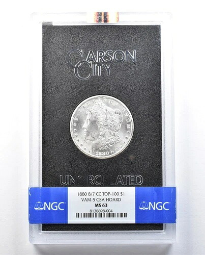 1880年 8/7-CC モルガン銀貨 VAM-5 GSA ホード MS63 NGC *9041