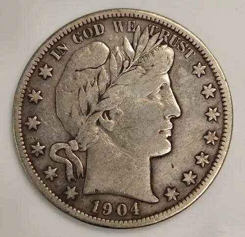 1904-S バーバー シルバー ハーフドル .50 XF コンディション|WORLD RESOURCE【KING店】
