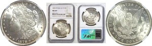 1878-7TF 1ドル モルガン・ダラー NGC MS-64+
