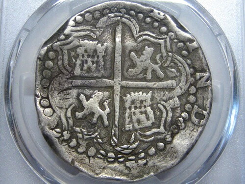 (1620-21) フィリップ3世 8レアル COB PCGS VF35 ポトシ 鑑定士 T 植民地時代 ボリビア