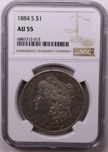 1884-S モルガン銀貨、NGC AU-55、ストア番号 1676｜WORLD RESOURCE【KING店】
