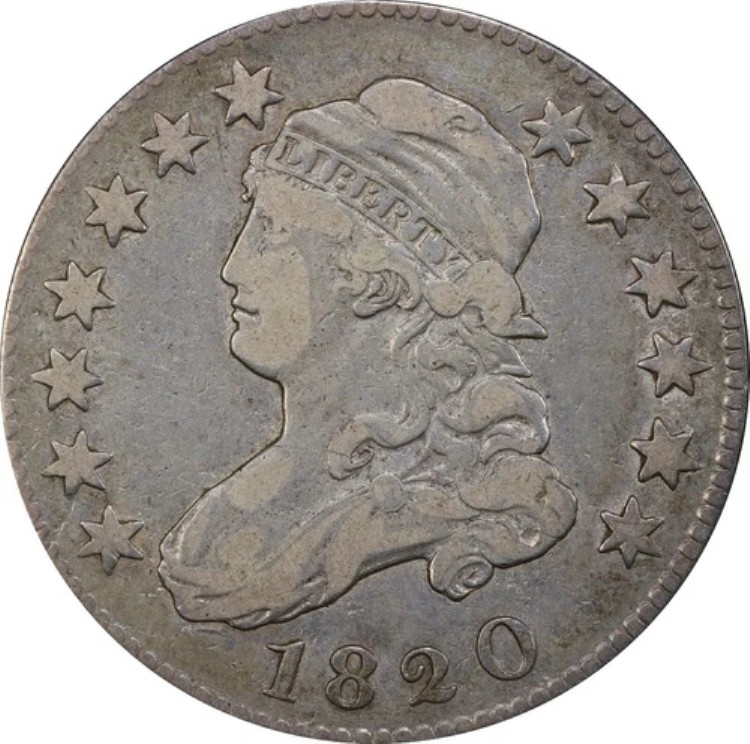 1820年 VF25 キャップドバストクォーター ブラウニング 2 ラージ 0、PCGS 50415200