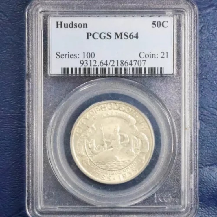 1935年 ハドソン NY 150周年記念ハーフドル 50セント - PCGS MS 64