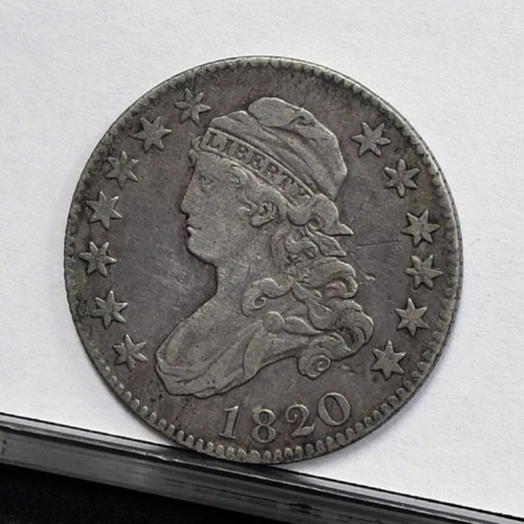 1820年 胸像クォーター - ラージ 0 - XF 詳細、クリーニング済み (#58637-L) 383,625円