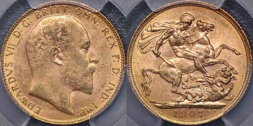 イギリス 1907年 ソブリン金貨 - PCGS MS61｜WORLD RESOURCE【KING店】