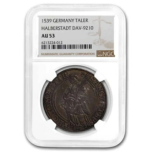 1539 ドイツ州ハルバーシュタット シルバー ターラー AU-53 NGC｜WORLD RESOURCE【KING店】