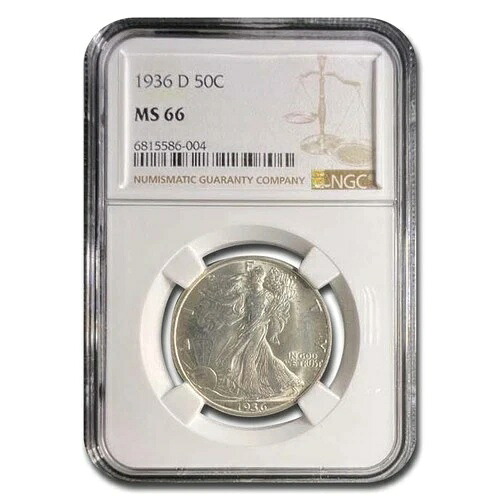 1936-D ウォーキング・リバティ・ハーフダラー MS-66 NGC