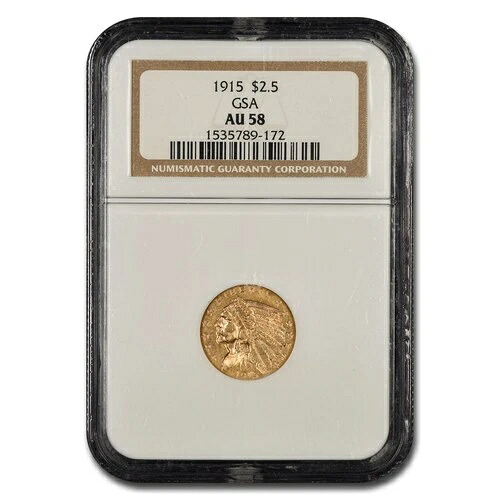 1915年 2.50ドル インディアンゴールドクォーターイーグル AU-58 NGC (GSA)
