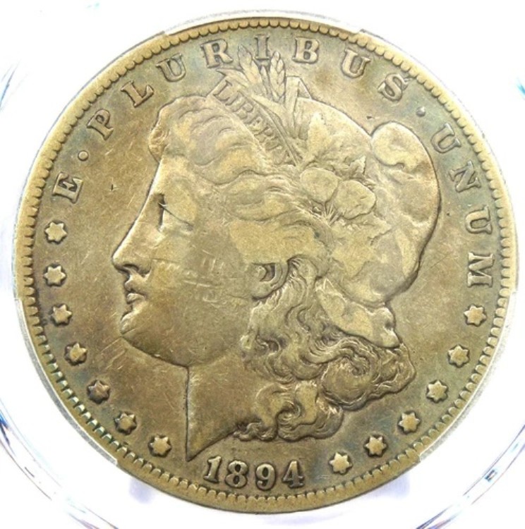 1894-P モルガン シルバー ダラー 1ドル コイン 1894年。PCGS認定ファインディテール - 希少な日付|WORLD RESOURCE【KING店】