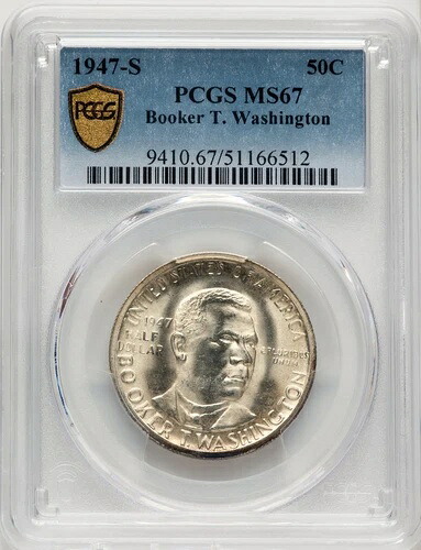 1947-S 50セント ブッカー・T・ワシントン記念銀貨 PCGS MS67