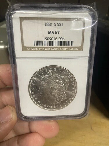 1881-S モーガン シルバー ダラー コイン NGC MS 67 ** プレミアム品質、プルーフに非常に近い!