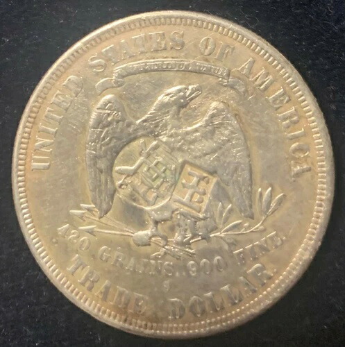 アメリカ合衆国 1877S 貿易ドル（中国の刻印入り） XF