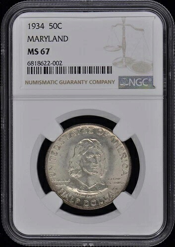 メリーランド 1934年 記念銀貨 50セント NGC MS67|WORLD RESOURCE【KING店】
