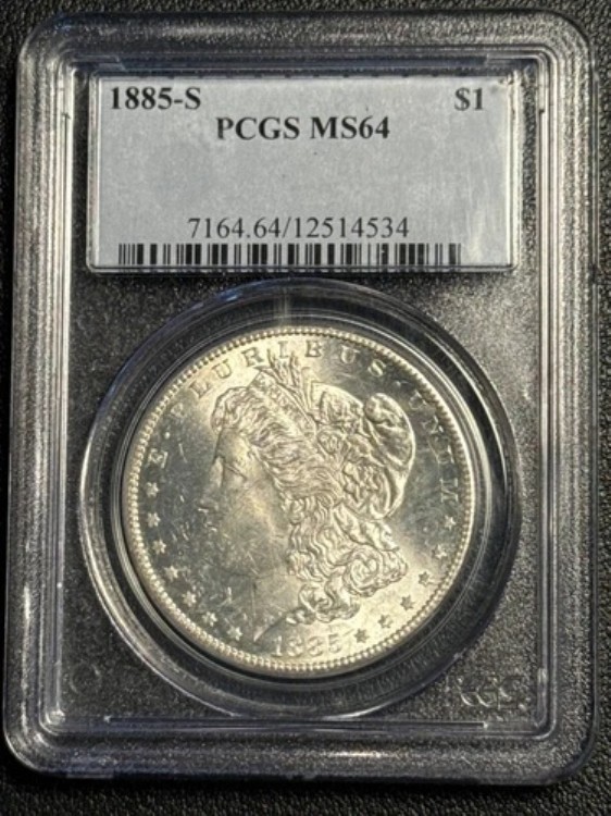 1885年 S モルガン銀貨 PCGS MS-64