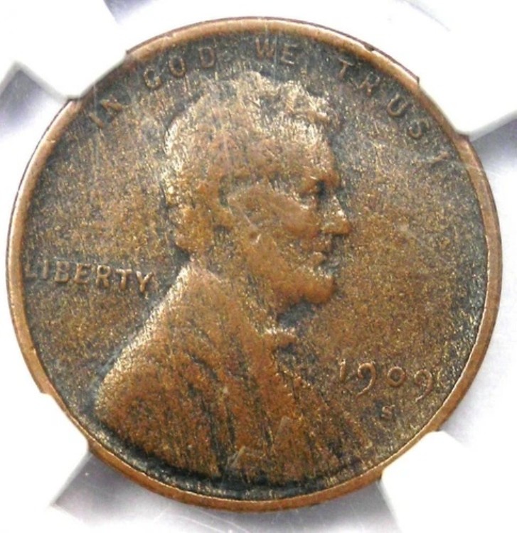 1909-S VDB リンカーン ウィート セント 1 セント ペニー - NGC VF 詳細 - 希少なキー デート コイン!