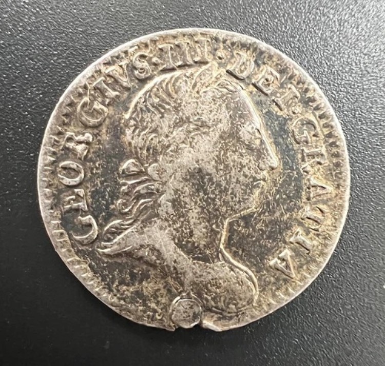 希少な1765年製 3ペンス銀貨 3ペンス - ジョージ3世