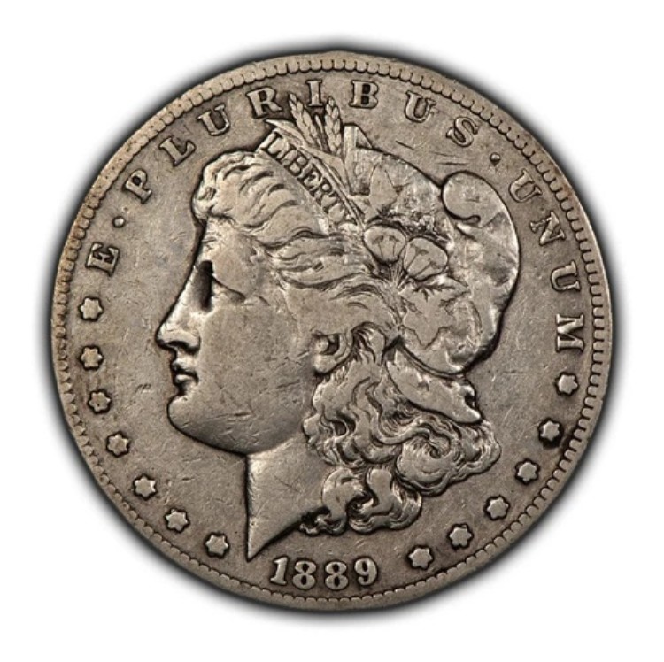 1889-CC 1ドルモルガン銀貨 - キーデート カーソンシティ - NGC Fine Dets - B4330