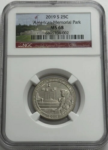 2019年 S アメリカ記念公園 Np クォーター NGC MS68 サンフランシスコ ポップ 7 で鋳造