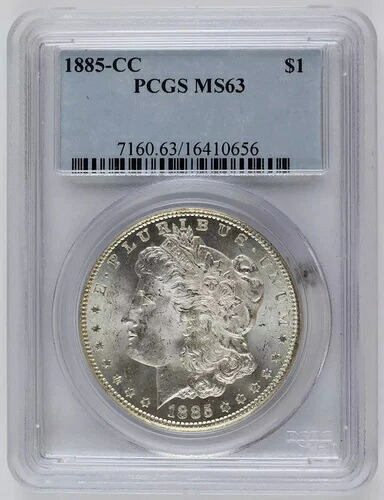 1885年CCモルガン銀貨 PCGS MS-63 394,515円