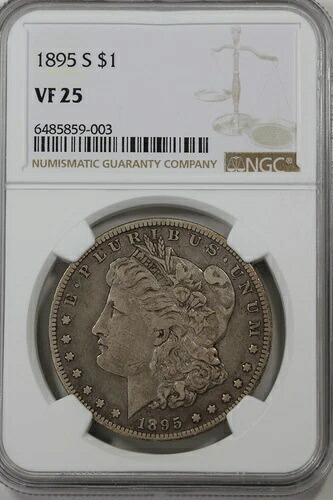 1895-S 1.00 NGC VF25 モルガン銀貨、ミス・リバティ・ヘッド・ドル、$1｜WORLD RESOURCE【KING店】