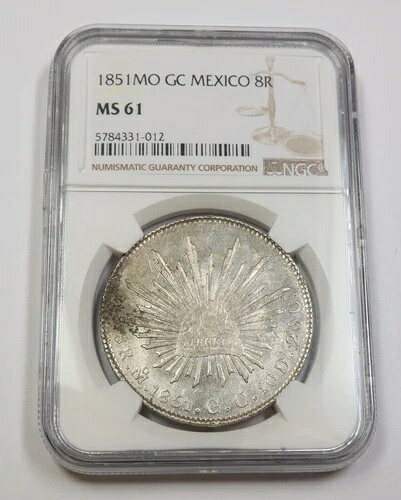 1851-Mo GC NGC MS61 | メキシコ共和国 - シルバー8レアル 8R コイン #35675A｜WORLD RESOURCE【KING店】