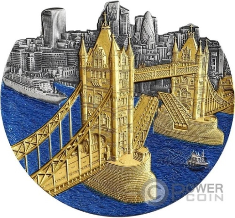 タワーブリッジ 世界の有名な橋 5オンス 銀貨 5000フラン コンゴ 2024年以降|WORLD RESOURCE【KING店】