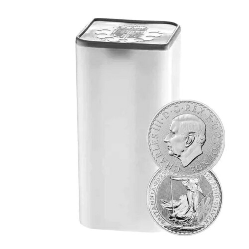 25枚ロール - 2023年 英国 2ポンド銀貨 キングチャールズ ブリタニア 0.999 1オンス BU｜WORLD RESOURCE【KING店】