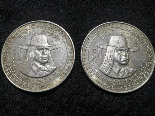 1971年ペルー50ソル・デ・オロ銀貨 - 150周年記念（2枚セット）｜WORLD RESOURCE【KING店】