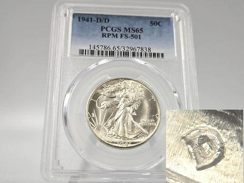 1941-D/D PCGS MS65 ウォーキング・リバティ・ハーフダラー *GEM BU RPM! 素晴らしい！ 838｜WORLD RESOURCE【KING店】