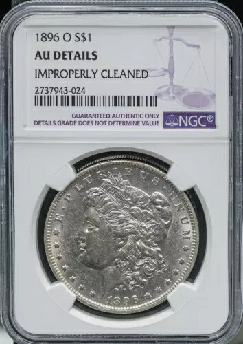 1896-O 1ドル モルガン銀貨 NGC AU 詳細 美しい光沢、ストライクフリー S/H #340｜WORLD RESOURCE【KING店】