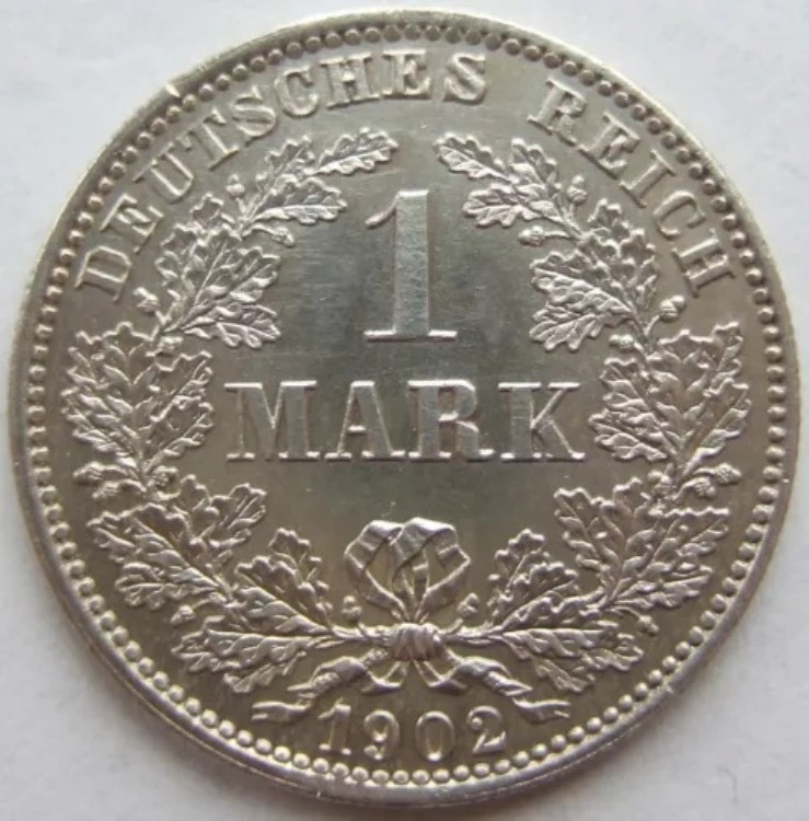 ドイツ帝国銀貨 1マルク 1902年 E 未使用｜WORLD RESOURCE【KING店】