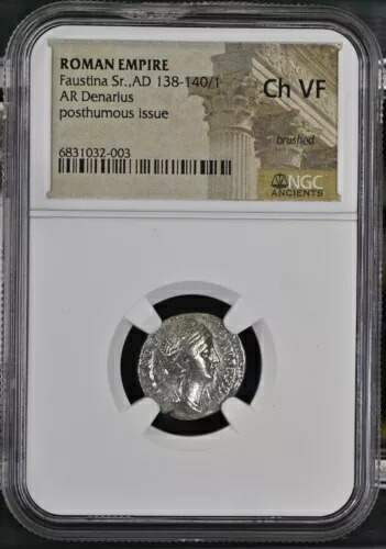 NGC Ch VF ファウスティナのデナリウス1世 西暦138年 - 140/1 NGC認定 非常に良好な状態 115,500円