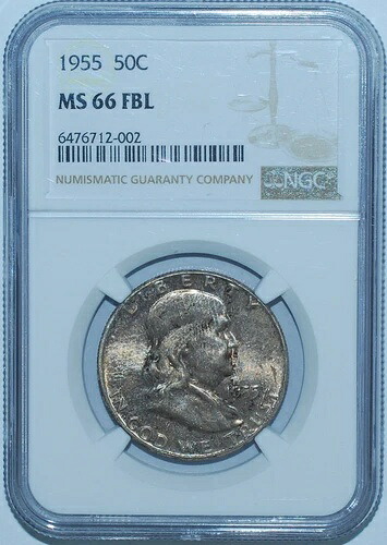 1955 NGC MS66FBL フルベルライン フランクリン ハーフダラー ミントセット トーン｜WORLD RESOURCE【KING店】