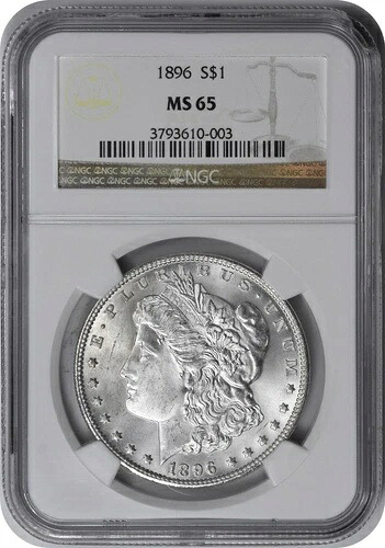 1896年モルガン銀貨 MS65 NGC