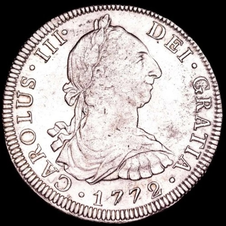 *ルツェルナエ* カルロス 3 世 (1759-1788) 8 レアレス 王冠の盾 メキシコ 1772 F・M｜WORLD RESOURCE【KING店】