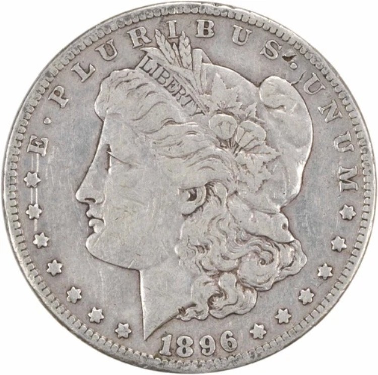 1896-S モルガン銀貨 チョイス VF 未認定 #221