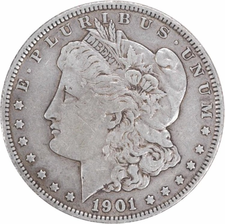 1901年 モルガン銀貨 EF 未認定 #1059
