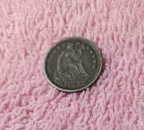 1853年製 矢付き自由の女神像半ダイム貨 AU+++