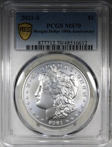 2021年 モルガン・ダラー PCGS MS70 100周年記念スラブ 115,500円