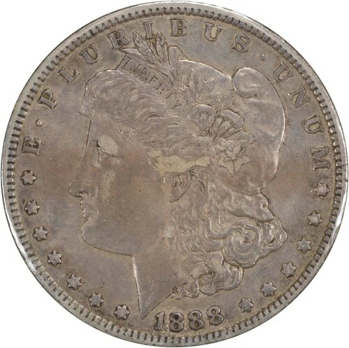 1888-O VAM 4 モルガン銀貨 ホットリップス EF 未認定 #1140